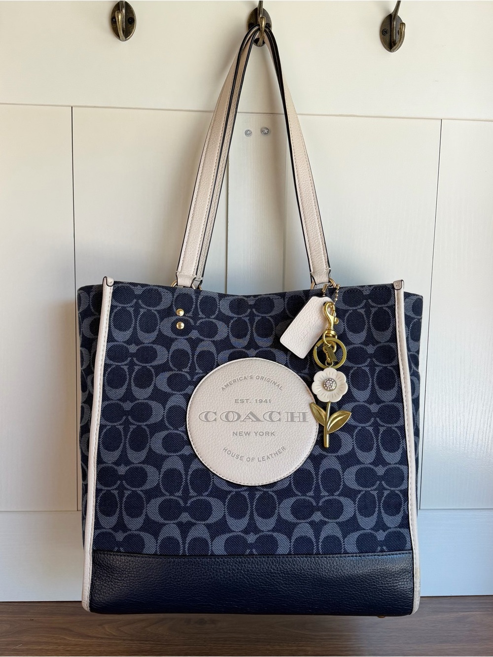 Coach Dempsey Denim Tote Bag - Picture 2 of 9